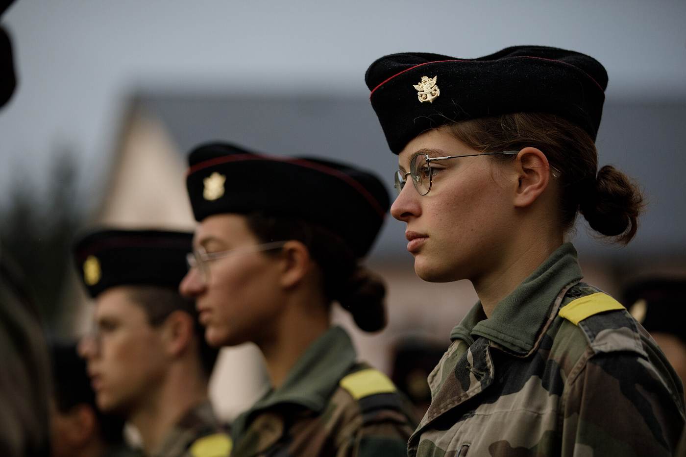 Élèves en formation militaire au camp de La Courtine